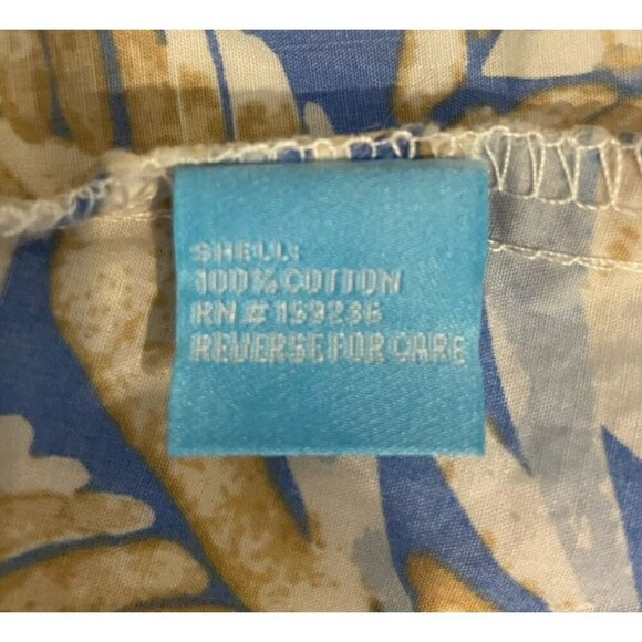 J.McLaughlin Dress Button Front Belt Blue Tan Size Small S - Picture 5 of 5